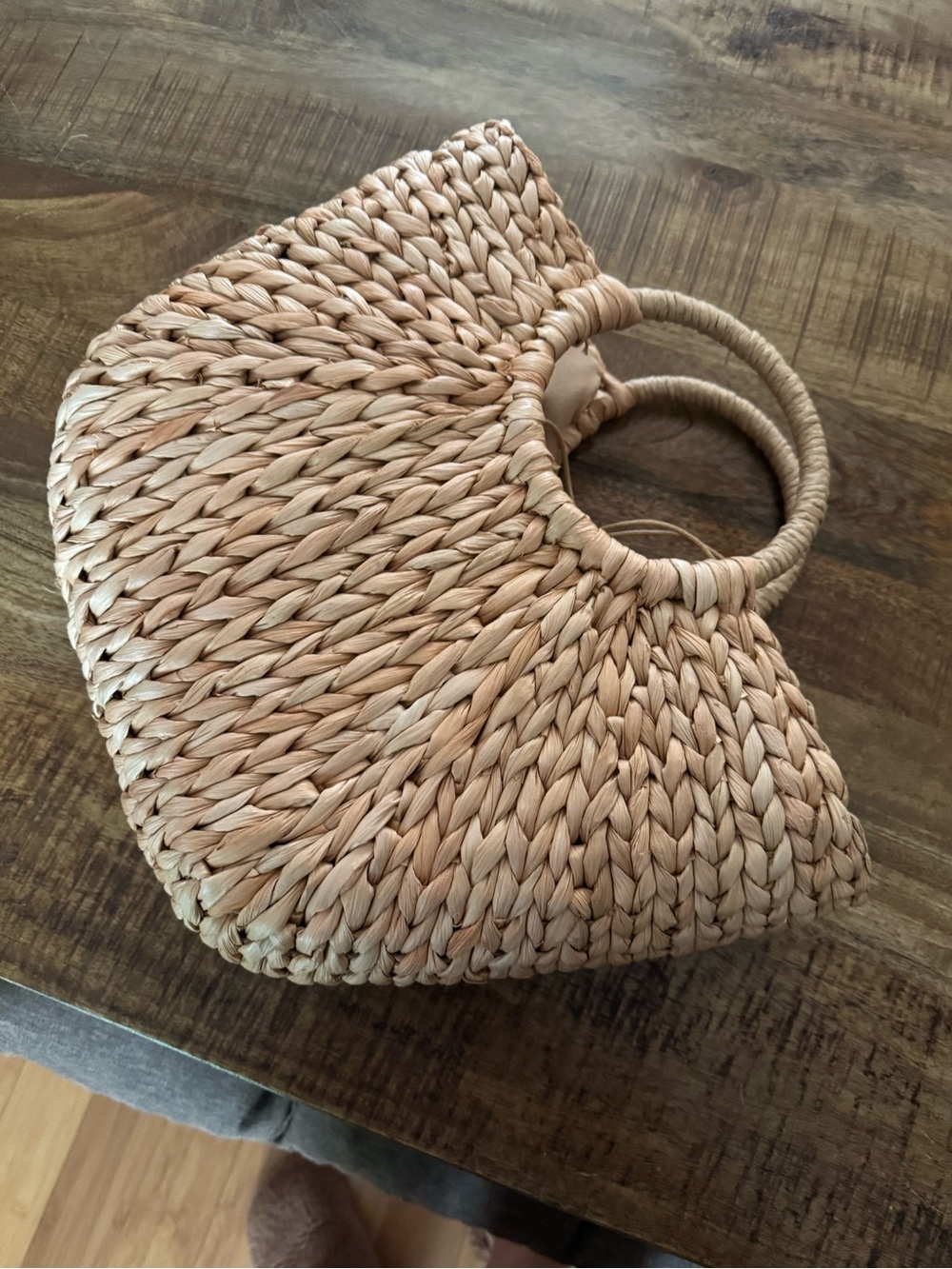 Woven Straw Tote Bag - Natural Tan - Picture 3 of 8